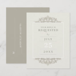 Formele goudsparkle  legance Wedding RSVP Kaartje