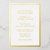 Formele goudweddenschappen folie uitnodiging (Voorkant)