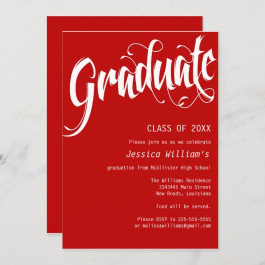 Formele graduatiepartij kaart (Voorkant / Achterkant)