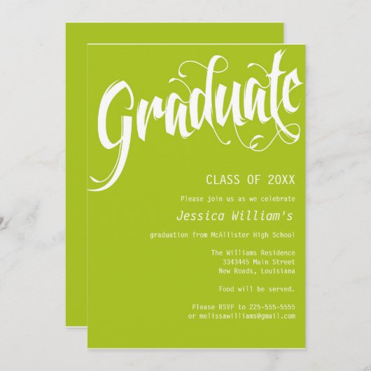 Formele graduatiepartij kaart (Voorkant / Achterkant)