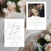 Formele Grijs Groen Kalligrafie Zwart Stropdas Fot Save The Date