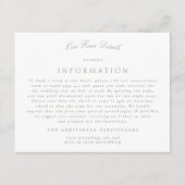Formele Grijze Groene Kalligrafie Trouwdetails Informatiekaartje (Voorkant)