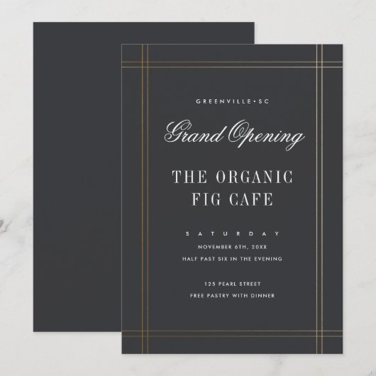 Formele Grote Opening van de Zaken Kaart (Voorkant / Achterkant)