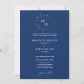 Formele Hemelse Elegante Monogram Huwelijksfoto Kaart (Voorkant)