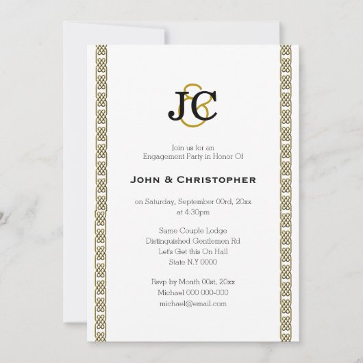 Formele homohuwelijk chique keltische classy Perso Kaart (Voorkant)