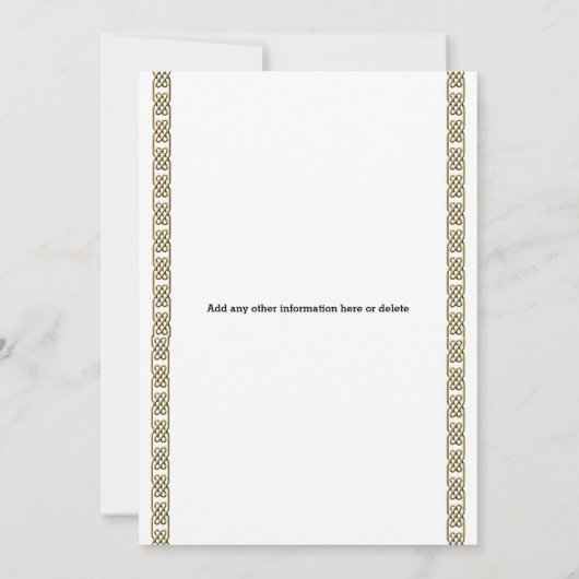 Formele homohuwelijk chique keltische classy Perso Kaart (Achterkant)