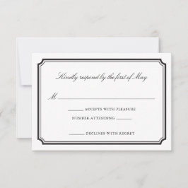 Formele Huwelijksuitnodiging RSVP-kaart RSVP Kaartje