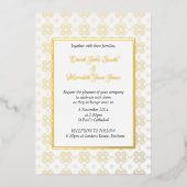 Formele ingewikkelde huwelijksuitnodiging met goud folie uitnodiging (Voorkant)