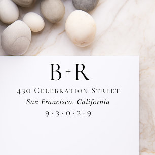 Formele Initialen Typografie & het Adres van de Te Rubberstempel