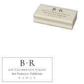 Formele Initialen Typografie & Return-adres Rubberstempel (Gestempeld)