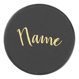 Formele Jouw naam tekst vet zwarte achtergrond Hockey Puck
