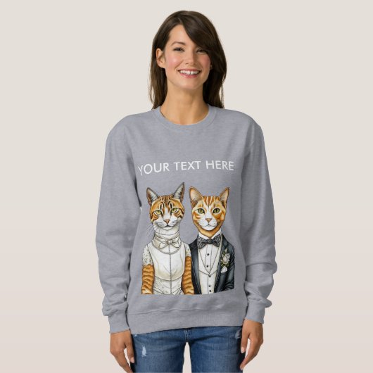 Formele jurk bruid en bruidegom chic kat paar trui (Voorkant volledig)