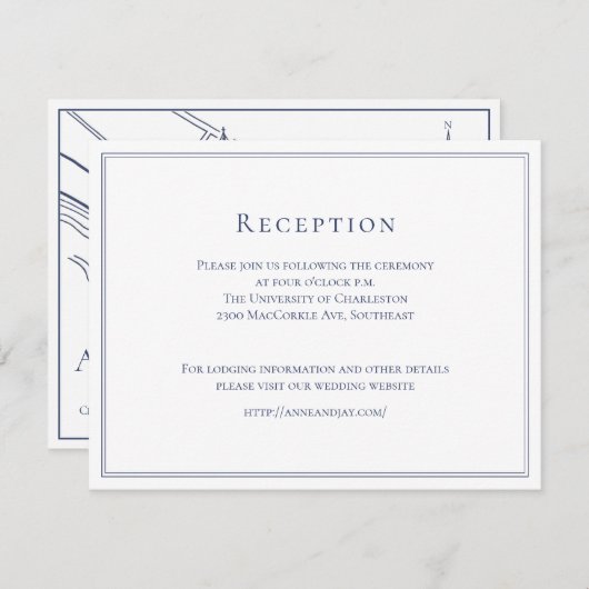 Formele kaart met details in marineblauw en kaart (Voorkant / Achterkant)