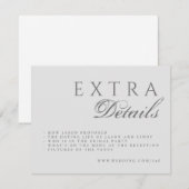 Formele kalligrafie Elegant Wedding Informatiekaartje (Voorkant / Achterkant)