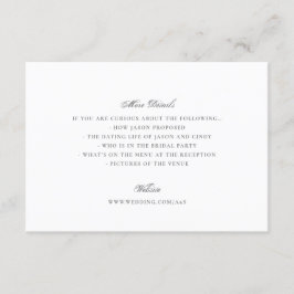 Formele kalligrafie Elegant Wedding Informatiekaartje