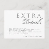 Formele kalligrafie Elegant Wedding Informatiekaartje (Voorkant)