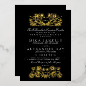 Formele kalligrafie Elegant Zwart Goud Folie Folie Uitnodiging