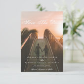 Formele kalligrafie Elegante foto Save The Date (Staand voorkant)