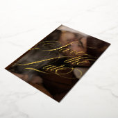 Formele kalligrafie foto zwart en echt goud folie uitnodiging (Gedraaid)
