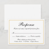 Formele kalligrafie Gold Border Meal Choice Weddin RSVP Kaartje (Voorkant / Achterkant)