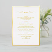 Formele kalligrafie Gold Foil Lijst Wedding Menu Folie Uitnodiging (Staand Voorkant)