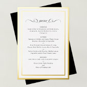 Formele kalligrafie Gold Foil Lijst Wedding Menu Folie Uitnodiging