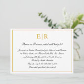 Formele kalligrafie Goud Monogram Geslacht Kaart (Staand voorkant)