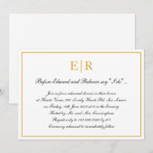 Formele kalligrafie Goud monogram repetitief Dinne Kaart (Voorkant / Achterkant)