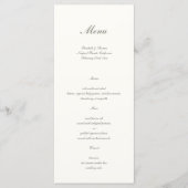 Formele kalligrafie klassieke parel eenvoudige bru menu (Voorkant)