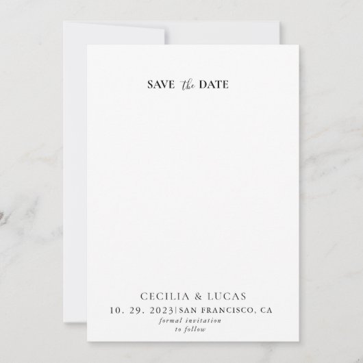Formele kalligrafie Wedding sparen de datum Kaart (Voorkant)
