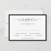 Formele kalligrafie zwart ingelijst klassieke brui RSVP kaartje (Voorkant)