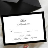 Formele kalligrafie zwart ingelijst klassieke brui RSVP kaartje