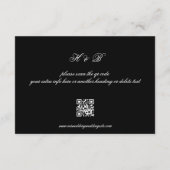 Formele Kalligrafie Zwart QR CODE Bruiloft RSVP Ka Kaart (Achterkant)