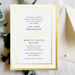 Formele Kalligrafie Zwart-wit Folie Bruiloft Folie Uitnodiging