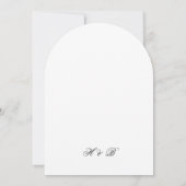 Formele kalligrafie Zwart Wit Wedding Arch Kaart (Achterkant)