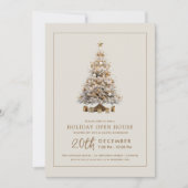 Formele Kerst Open Huis Gouden Boom Kaart (Voorkant)