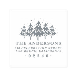 Formele Kerstboom Familienaam & Terugkeeradres Zelfinktende Stempel