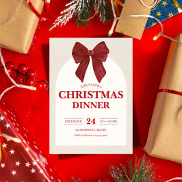 Formele kerstdinertinvitatie | Elegante kerst Kaart