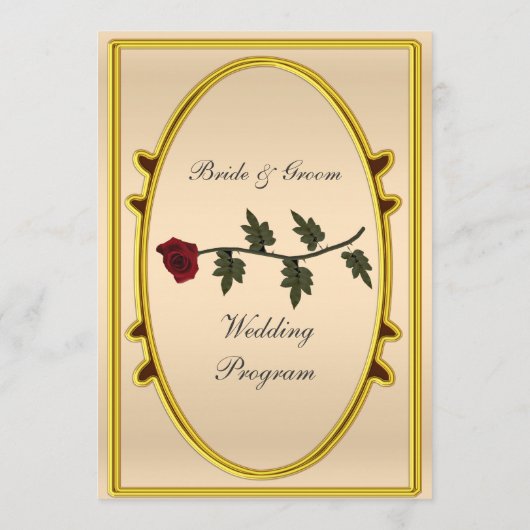 Formele klassieke bruiloft programma programmakaart (Achterkant)