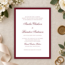 Formele Klassieke Diepe Burgundy Rand Script Bruil