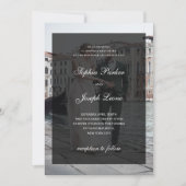 Formele Klassieke Donkere Overlay QR-code Foto Bru Kaart (Voorkant)