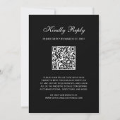 Formele Klassieke Donkere Overlay QR-code Foto Bru Kaart (Achterkant)