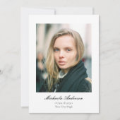 Formele klassieke elegante foto-Afstuderen Aankondiging (Voorkant)