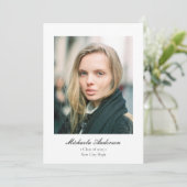 Formele klassieke elegante foto-Afstuderen Aankondiging (Staand voorkant)