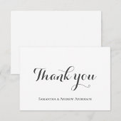 Formele klassieke elegante grijze bruiloften bedankkaart (Voorkant / Achterkant)