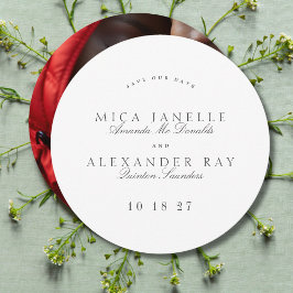 Formele Klassieke Elegante Kalligrafie Ronde Foto Save The Date