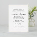Formele klassieke gouden grens Elegant Chic Weddin Folie Uitnodiging<br><div class="desc">Formele klassieke traditionele Manuscript Elegant Wedding Uitnodiging met Narrow Border in Gold Foil en Online RSVP Details</div>