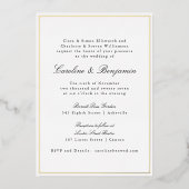 Formele klassieke gouden grens Elegant Chic Weddin Folie Uitnodiging (Voorkant)