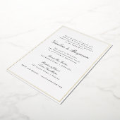Formele klassieke gouden grens Elegant Chic Weddin Folie Uitnodiging (Gedraaid)