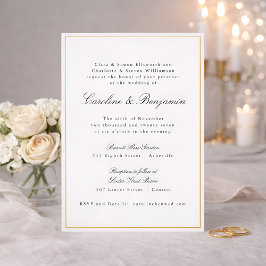 Formele klassieke gouden grens Elegant Chic Weddin Folie Uitnodiging